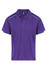 A purple polo shirt with white accents and a collar, featuring a logo on the chest.