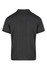 A black polo shirt with a classic collar and short sleeves, featuring a logo on the chest.