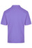 A purple polo shirt featuring a collar and short sleeves, with a logo on the back.