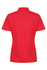 A red polo shirt for women with a classic cut and collar, featuring a logo on the back.
