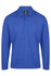 A long-sleeve polo shirt in a vibrant blue shade, featuring a collar and three buttons. Includes a logo on the chest.