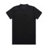 A black Pique Polo shirt with a classic design and short sleeves, featuring a logo on the back.