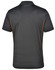 A men's short sleeve polo shirt in charcoal grey with orange contrast detailing. Features a logo on the back.