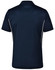 A navy blue polo shirt with contrast white piping and a logo on the back. Made from Cooldry material.