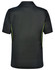 A black short-sleeve polo shirt featuring contrasting neon green side trims and a brand logo on the back.