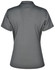 A grey polo shirt featuring short sleeves and a contrasting design at the sides, with a logo present.