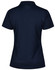 A navy textured polo shirt with a classic collar and short sleeves. It features a logo on the front.