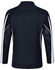 A black long sleeve polo shirt with white accents and a logo on the front. Features a classic collar and breathable design.