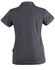 A grey ladies' polo shirt with a classic collar and short sleeves, featuring a branding logo.