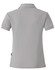 A grey ladies' polo shirt with a collar and short sleeves, featuring a logo on the back.