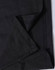 A close-up of black fabric showing the folded edge and stitching detail of a polo shirt. The fabric has a textured finish.