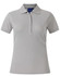 A light beige ladies' polo shirt with a collar and short sleeves, featuring a small logo.