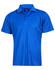 A blue Men's Cooldry Pique Solid Colour Short Sleeve Polo shirt with a collar and a logo.