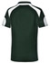A green polo shirt with white accents and a logo on the back. Ideal for kids’ casual wear.
