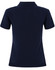 A navy ladies cotton stretch polo shirt featuring a classic polo collar and short sleeves. It has a logo on the front.