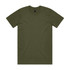 An olive green classic tee made from soft fabric, featuring a round neckline and short sleeves. It includes a logo.