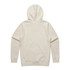 A cream-coloured hoodie with a hood and long sleeves, featuring a back view and a subtle branding logo.