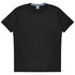 A black t-shirt featuring a sleek design with subtle detailing and a logo. Ideal for active wear.