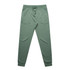Green premium track pants featuring a drawstring waist and fitted cuffs. Includes a logo on the waistband.