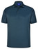 A dark teal men's sustainable poly/cotton short-sleeve polo shirt with a collar and three buttons.