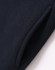 A close-up of a navy fleecy jumper featuring a half-zip collar and pockets. The fabric appears soft and textured.