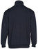 A navy 1/2 zip collar polar fleece jumper with a plain back and a small logo.