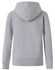 A grey ladies' full-zip fleecy hoodie with a hood and long sleeves, featuring a simple design and branding.