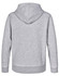 A grey adult's close front contrast fleecy hoodie with a plain back and a hood. Features a branding logo.