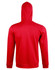A red men's full zip contrast fleece hoodie featuring a hood and long sleeves. Includes a logo on the garment.