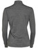 A dark grey half zip long sleeve sweat top for ladies, featuring a fitted design and a standing collar.