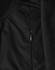A black softshell jacket featuring a zipped pocket detail and a logo.