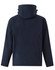 A navy blue men's softshell full zip hoodie with a hood and adjustable drawstrings, featuring a simple design and a logo.