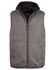 A grey men's versatile vest with a zip front and a collar, featuring a branding logo.