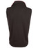 A black men's softshell contrast vest featuring a red trim and a logo on the back.