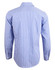 A long-sleeve shirt featuring a two-tone blue check pattern, with a classic button-up design and a logo on the back.