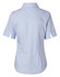 A light blue women's fine twill short-sleeve button-up shirt with a sleek design and a back yoke.