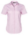 A pink short-sleeved button-up shirt with a Dobby striped pattern and a logo on the collar.