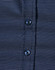 A navy blue button-up shirt with a pin dot pattern and blue buttons. Features a textured fabric design.