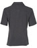 A charcoal grey women's short sleeve overblouse with a collar and a streamlined back design.