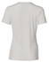A light grey ladies' V-neck short sleeve knit top with a smooth finish and a logo on the back.