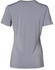 A light grey ladies' V-neck short sleeve knit shirt featuring a simple, sleek design and a logo.