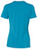 A turquoise ladies' V-neck short-sleeve knit top with a smooth finish and a brand logo.