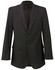A men's stretch jacket in black, featuring a two-button front and single chest pocket. The interior is lined.