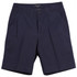Men's chino shorts in navy blue, featuring a flat front design and pockets, with a logo on the waistband.