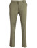 Men's chino pants in olive green, featuring a straight-cut design and side pockets. Includes branding detail.