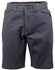 Ladies' stretch cotton chino shorts in black with a stylish waistband and front pockets, featuring a logo.