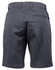 Ladies' stretch cotton chino shorts in dark grey, featuring a back pocket and belt loops. Includes a logo on the waistband.