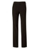 Women's low rise slacks in black poly/viscose stretch with a straight leg design. Features pockets and a logo.