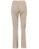 Beige women's chino pants viewed from the back, featuring a fitted design and two back pockets.