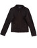 A black bonded polar fleece jacket featuring a zip front and two side pockets, with a collar and a logo.